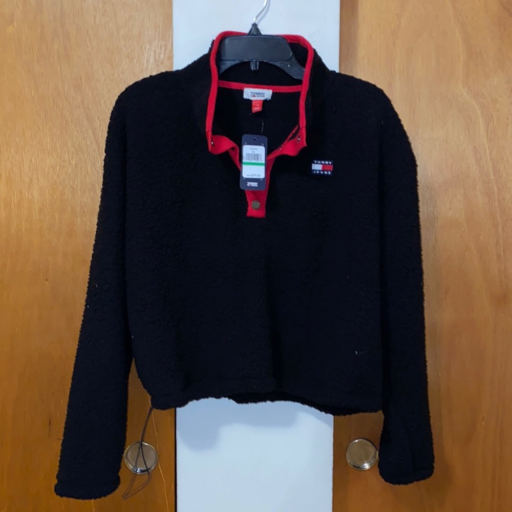 🖤❤️🖤NWT Tommy Hilfiger Jeans Faux Fur Cozy Teddy Sweatshirt - Sherpa